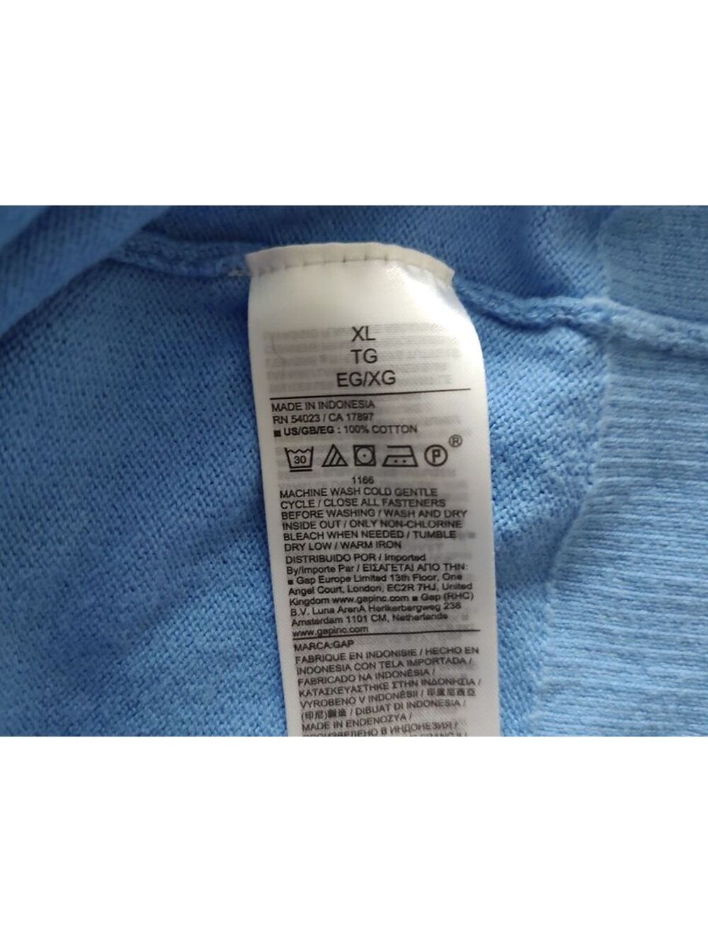 GAP Women's Light Blue Cotton Cardigan Sweater Size XL - Picture 3 of 7